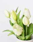 11.75" Faux Real Touch White Tulip Stem Bundle
