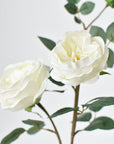 29" Faux Cabbage Rose Stem White