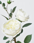29" Faux Cabbage Rose Stem White