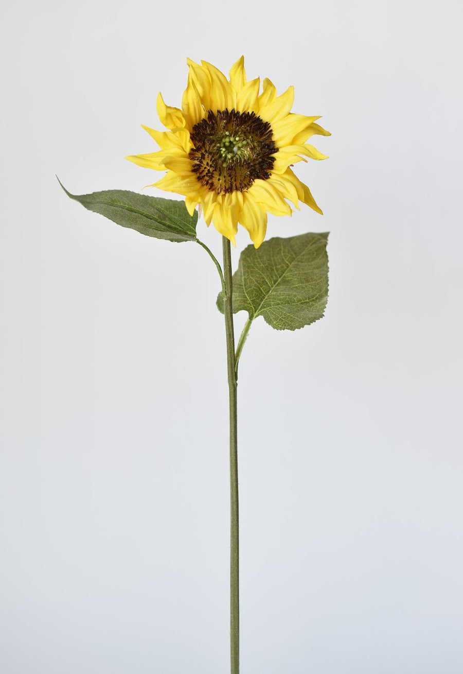 25" Faux Sunflower Stem Yellow