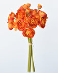 10.5" Faux Peachy Orange Ranunculus Stem Bundle