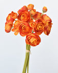 10.5" Faux Peachy Orange Ranunculus Stem Bundle