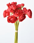 10.5" Faux Red Ranunculus Stem Bundle