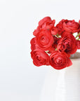 10.5" Faux Red Ranunculus Stem Bundle