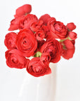 10.5" Faux Red Ranunculus Stem Bundle