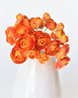 10.5" Faux Peachy Orange Ranunculus Stem Bundle