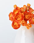 10.5" Faux Peachy Orange Ranunculus Stem Bundle