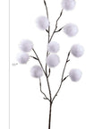 30" Faux Glitter White Pom-Pom Stem