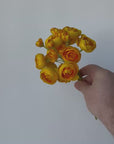 10" Faux Yellow Ranunculus Stem Bundle