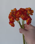 10.5" Faux Peachy Orange Ranunculus Stem Bundle