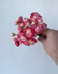 10.5" Faux Light Pink Ranunculus Stem Bundle
