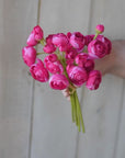 10.5" Faux Dark Pink Ranunculus Stem Bundle