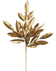 19" Faux Gold Bay leaf Stem