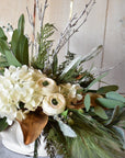 11" Faux Gold Metallic Magnolia Leaf Stem