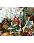 18" Variegated Faux Holly Stem