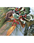 18" Variegated Faux Holly Stem