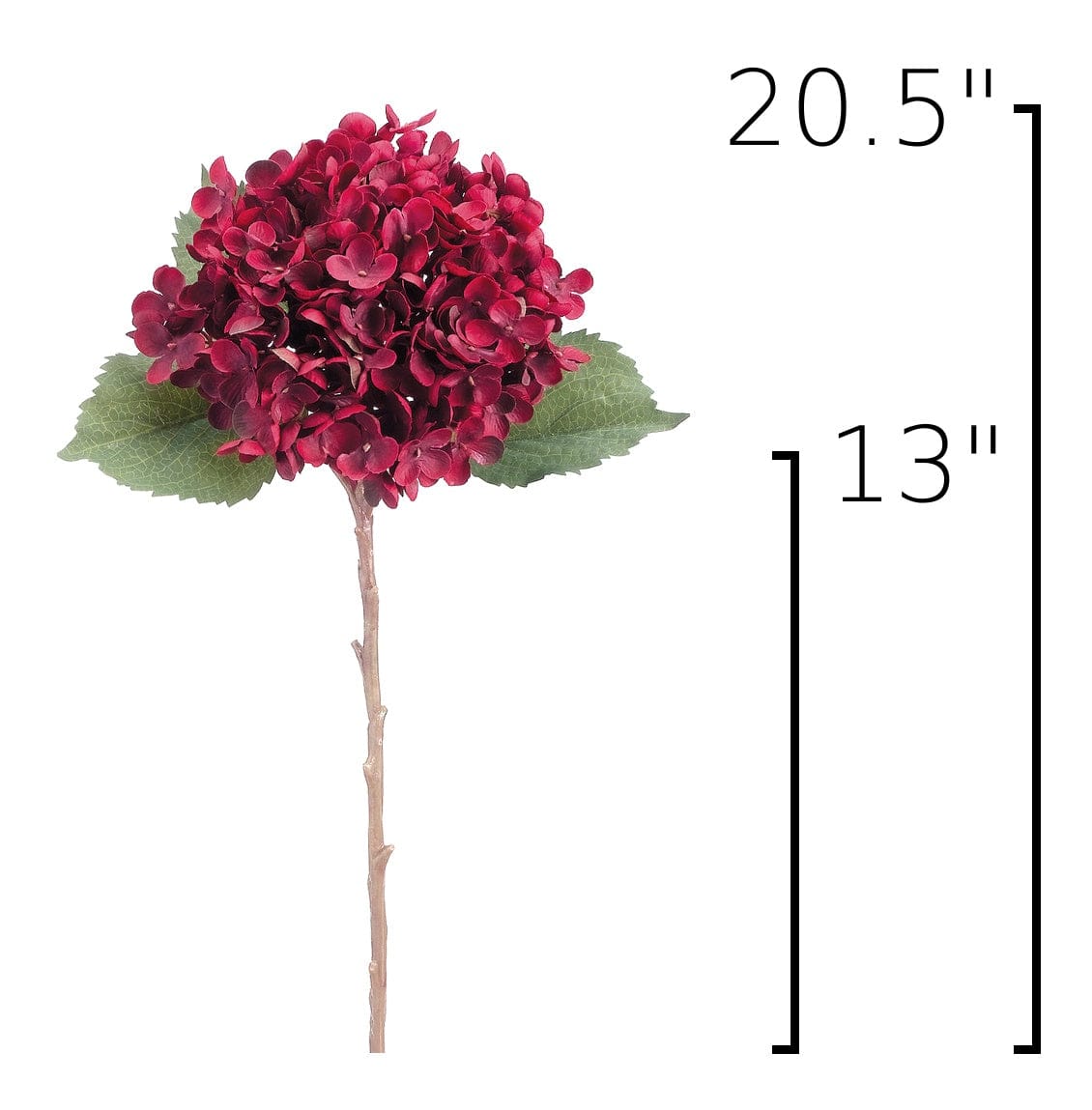Size guide: 20.5 inches overall, splits at 13 inches