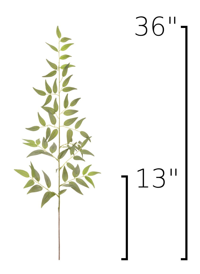 Size guide: 36 inches overall, splits at 13 inches