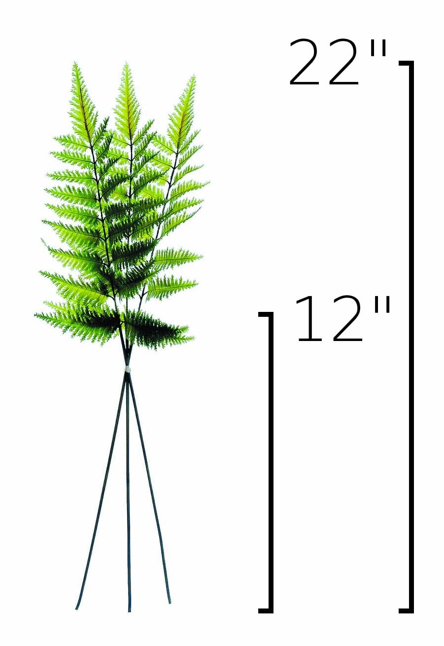 Size guide: 22 inches overall, splits at 12 inches