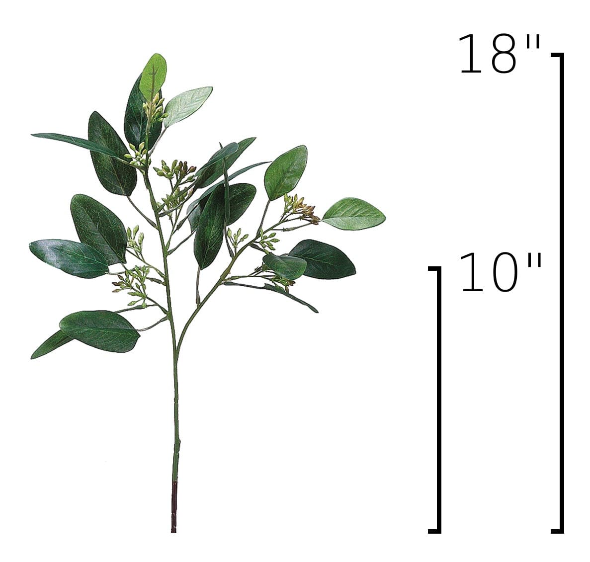 Size guide: 18 inches overall, splits at 10 inches