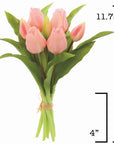 11.75" Faux Real Touch Light Pink Tulip Stem Bundle