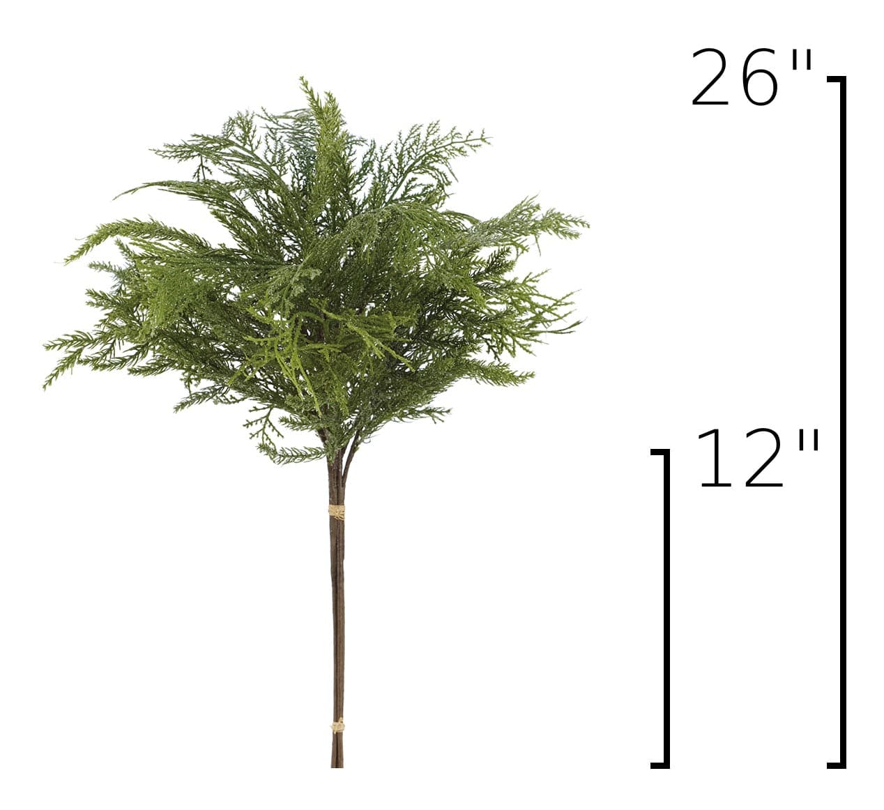 Size guide: 26 inches overall, splits at 12 inches