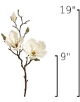 19" Faux Magnolia Stem White