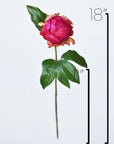 18" Faux Peony Bud Stem Fuchsia