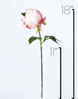 18" Faux Peony Bud Stem Light Pink