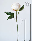 18" Faux Peony Bud Stem White