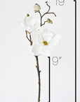 19" Faux Magnolia Stem White