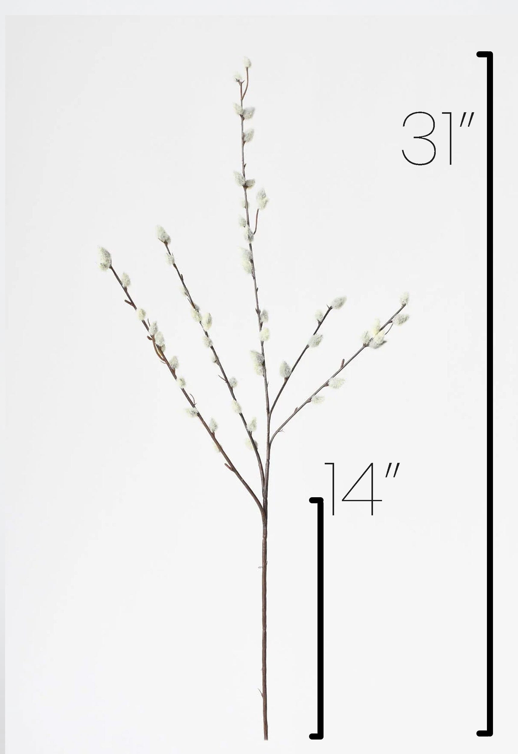 31" Faux Pussy Willow Stem