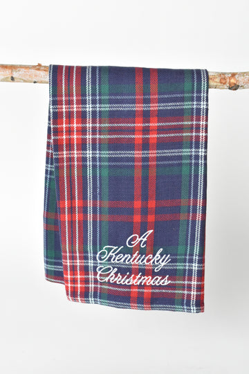 A Kentucky Christmas Embroidered Hand Towel Blue