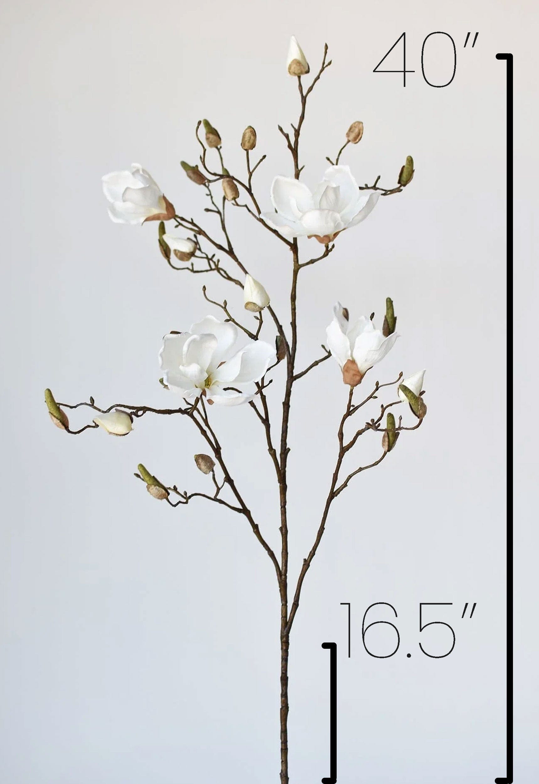 40" Faux Magnolia Branch Stem
