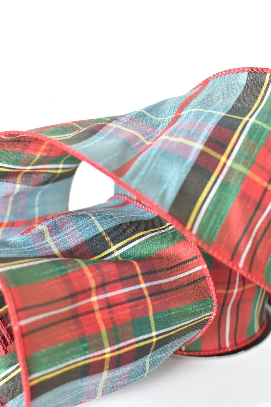 4" x 10yd Light Blue Plaid Ribbon