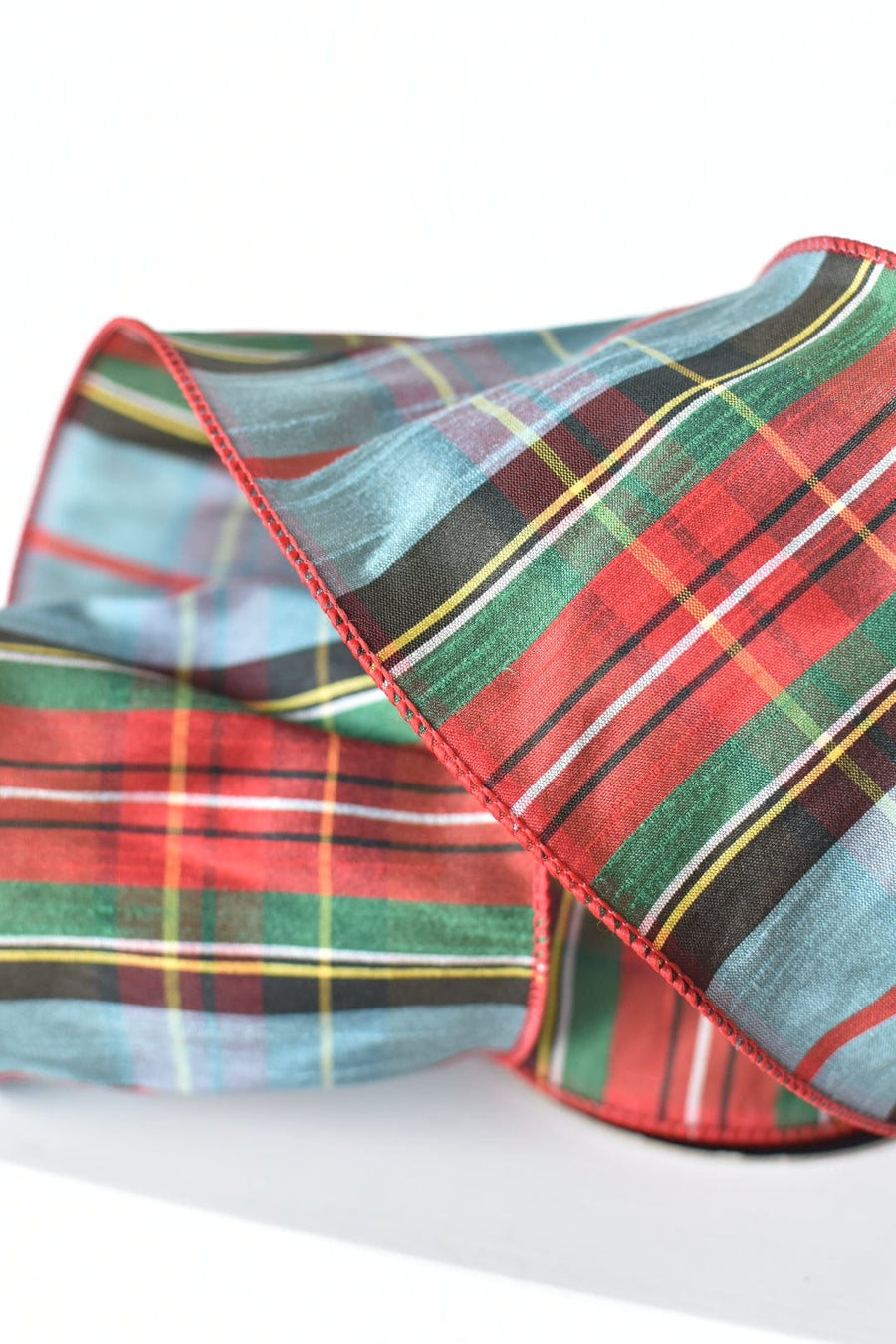 4" x 10yd Light Blue Plaid Ribbon
