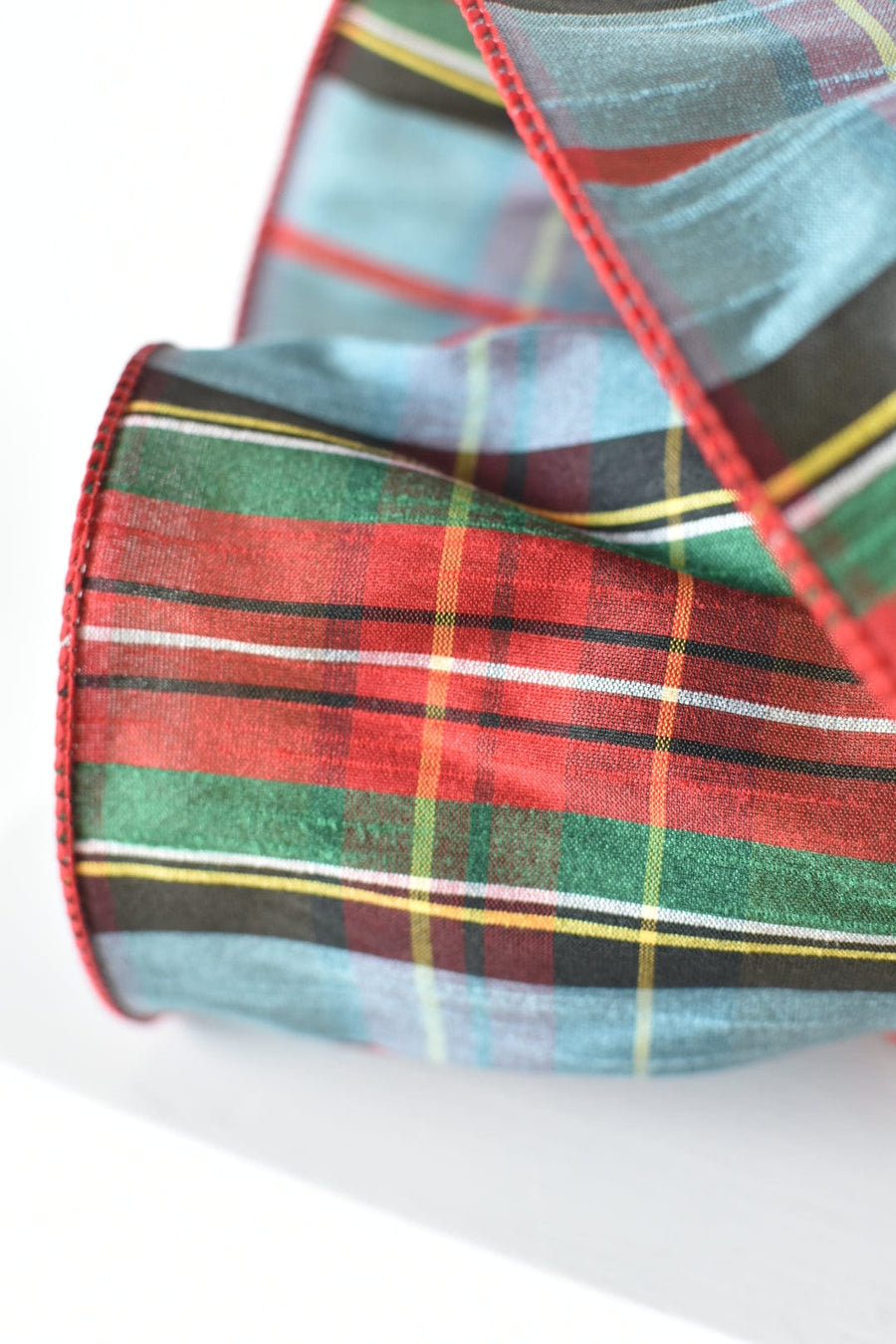 4" x 10yd Light Blue Plaid Ribbon