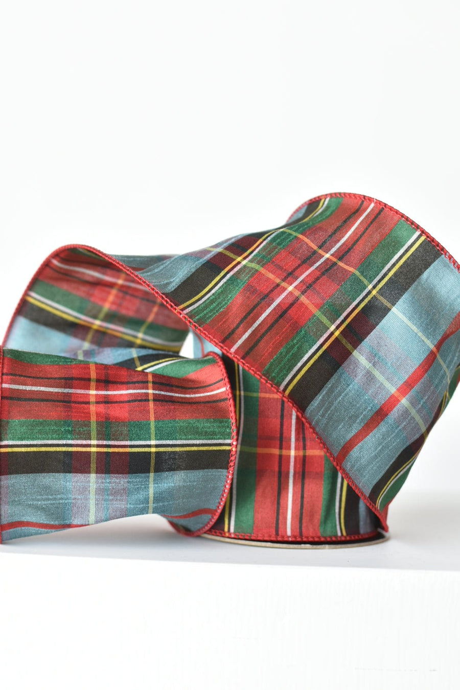 4" x 10yd Light Blue Plaid Ribbon