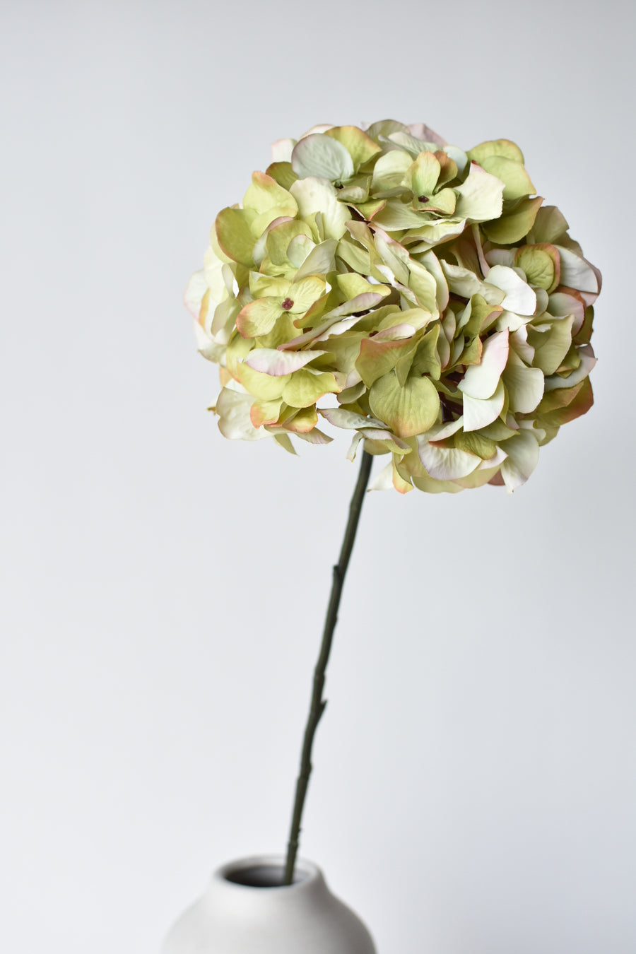 30" Faux Hydrangea Stem Green Lavender