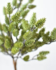 16-inch faux green pinecone bush with 80+ soft molded cones, full bush view