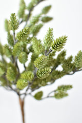 16-inch faux green pinecone bush with 80+ soft molded cones, full bush view