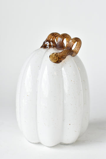 Large White Glass Pumpkin