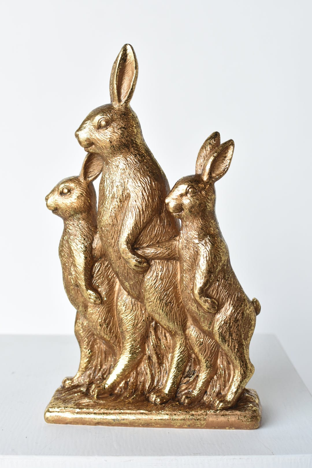 10" Gold Bunny Family Figure