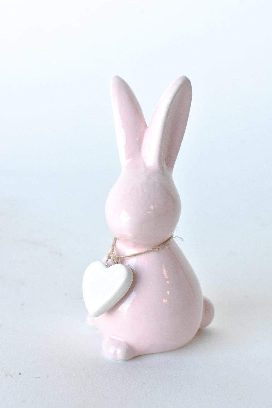 4" Ceramic Bunny w/Heart - Pink