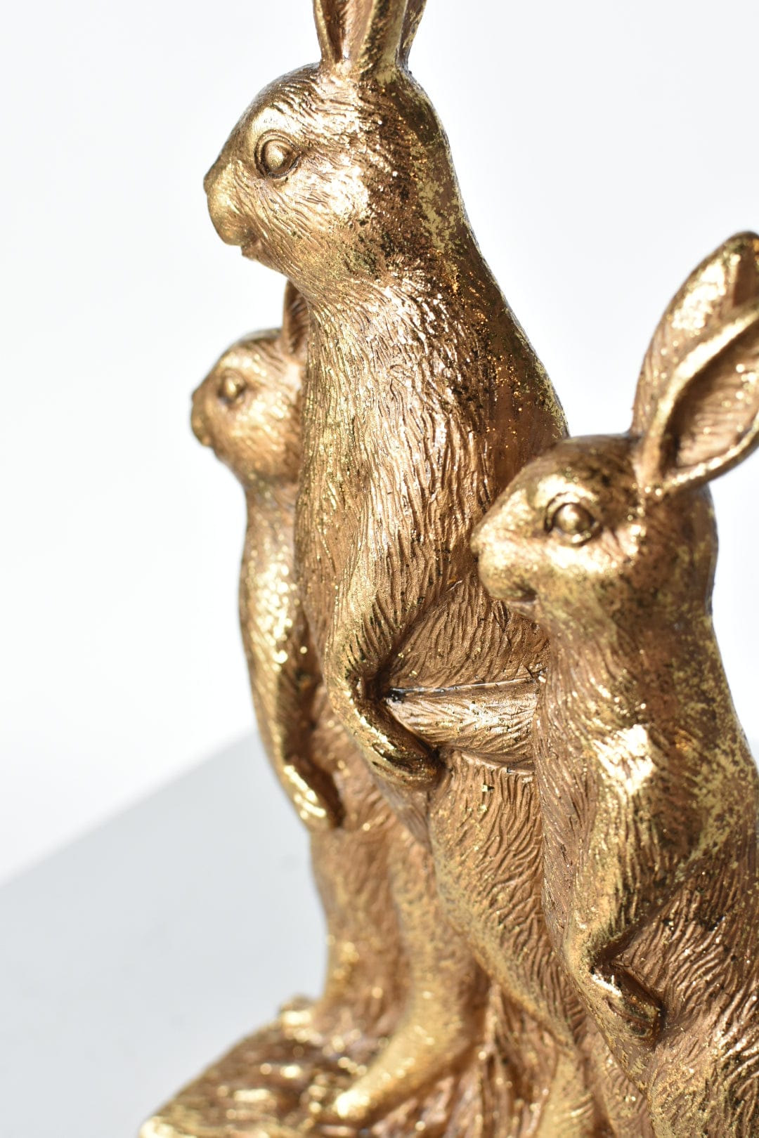 10" Gold Bunny Family Figure
