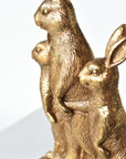 10" Gold Bunny Family Figure