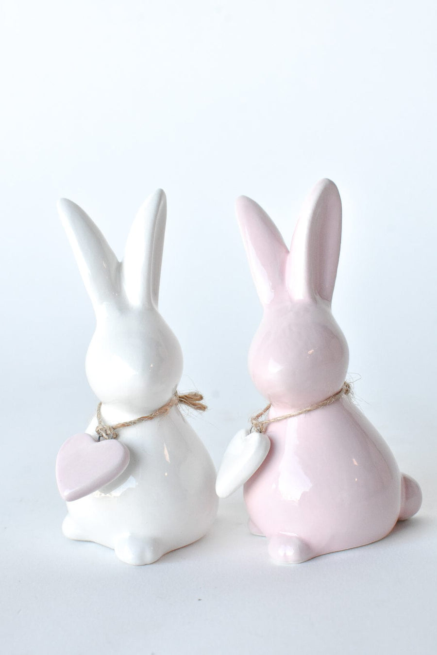 4" Ceramic Bunny w/Heart - Pink