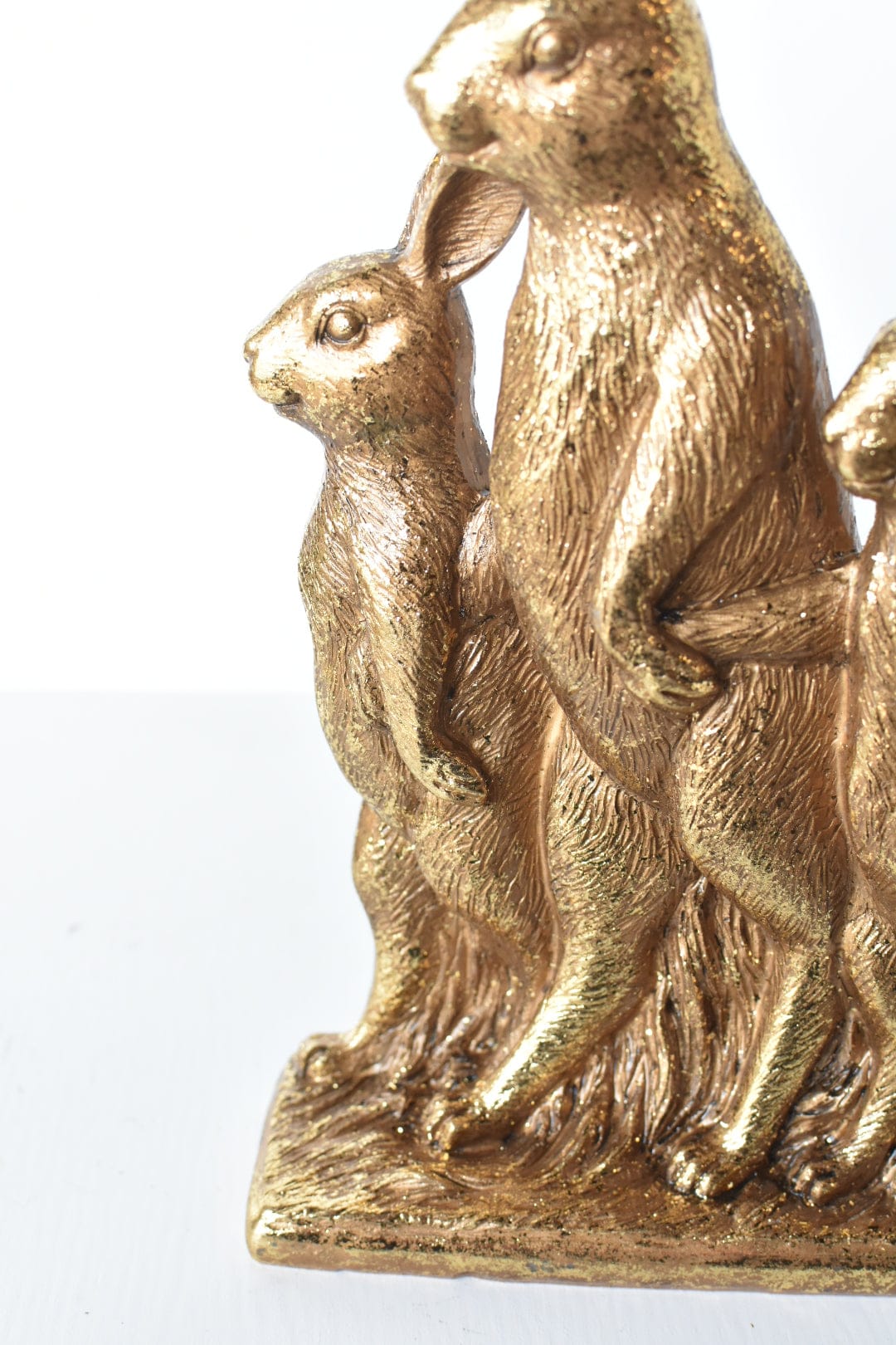 10" Gold Bunny Family Figure