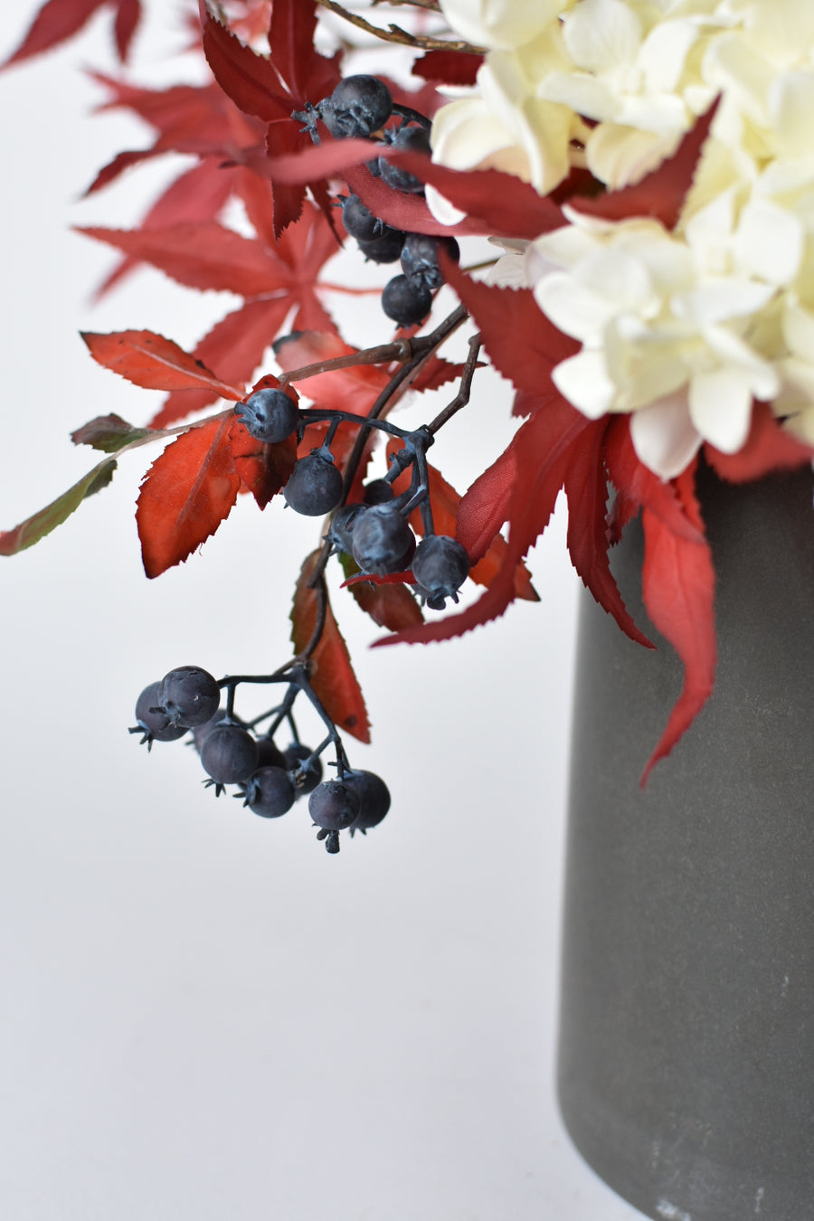 21" Faux Japanese Maple + Blue Berry Fall Drop-In Arrangement 9F