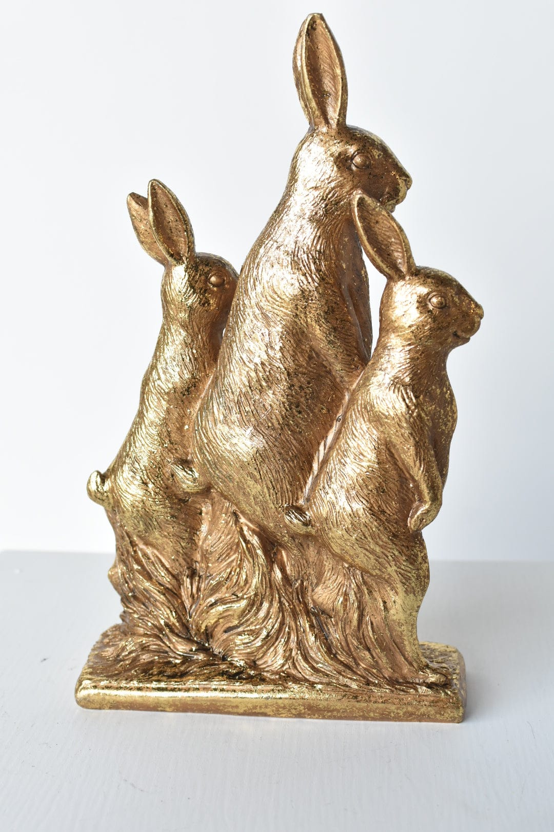 10" Gold Bunny Family Figure